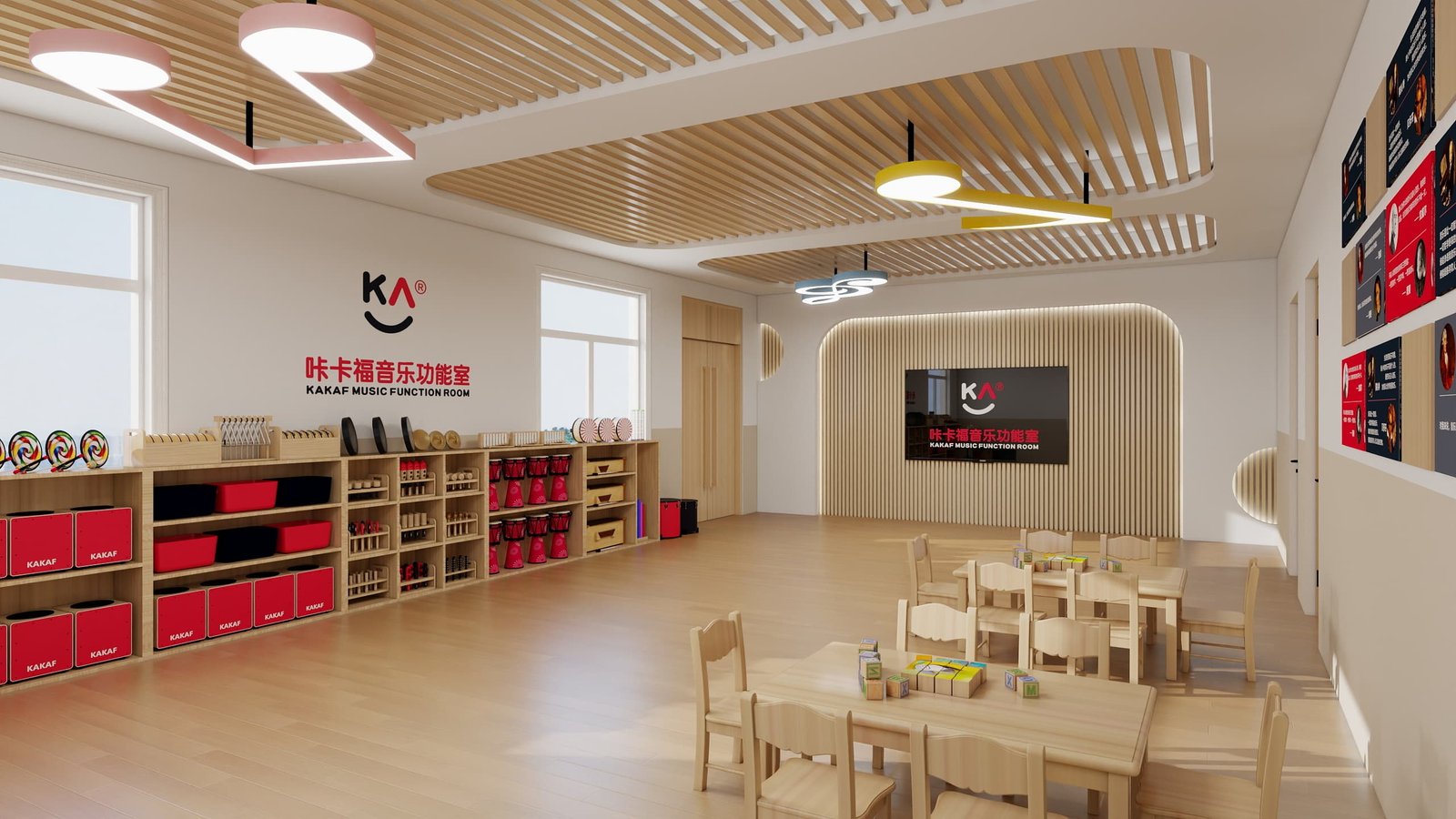 Percussion instruments classroom and showroom