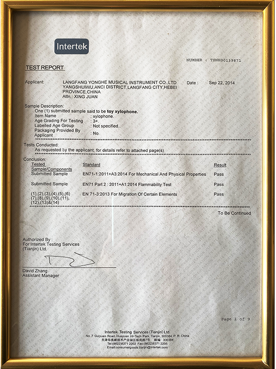 Certification document 9