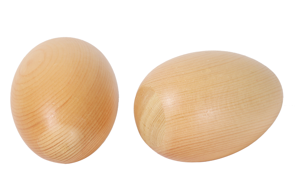 egg shakers M016-1 clear finish wooden pair