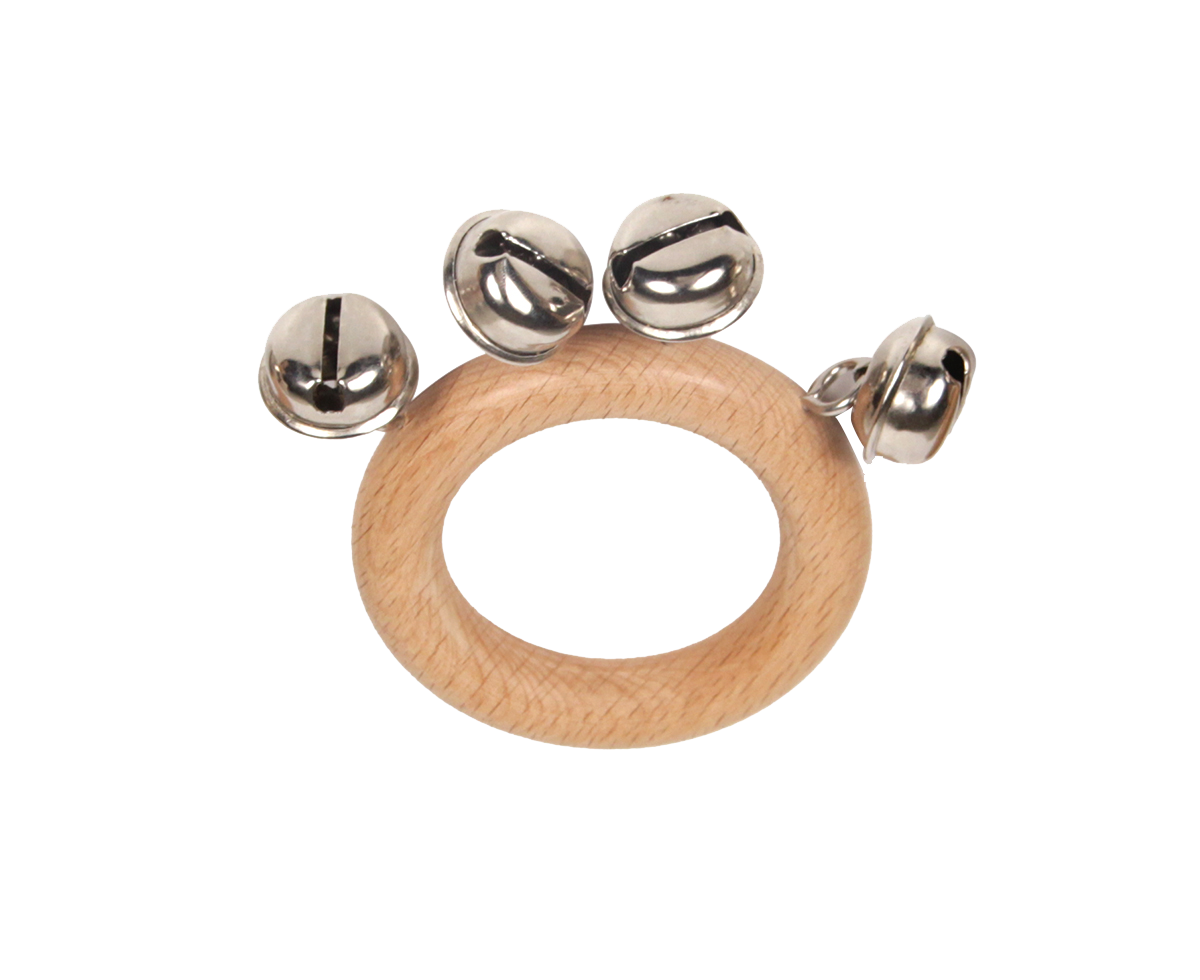 B018-3 wooden ring bell with metal bells