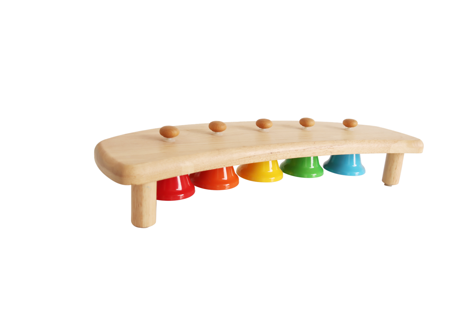 B036-2 5-note tabletop bell set with wooden frame
