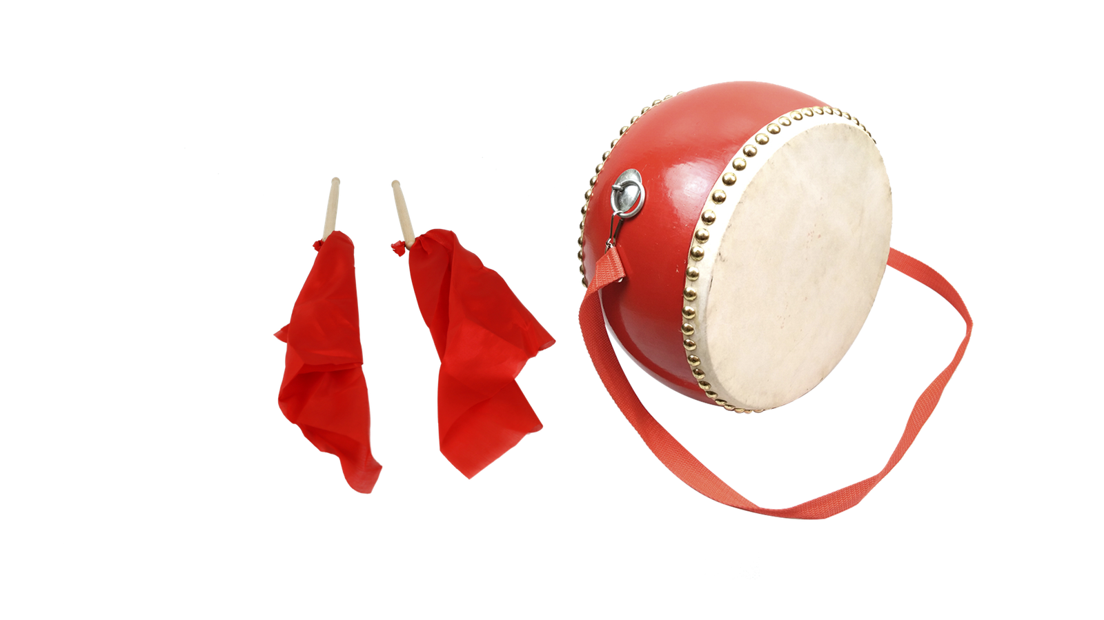 D044-1 10 inch red drum with sheepskin head