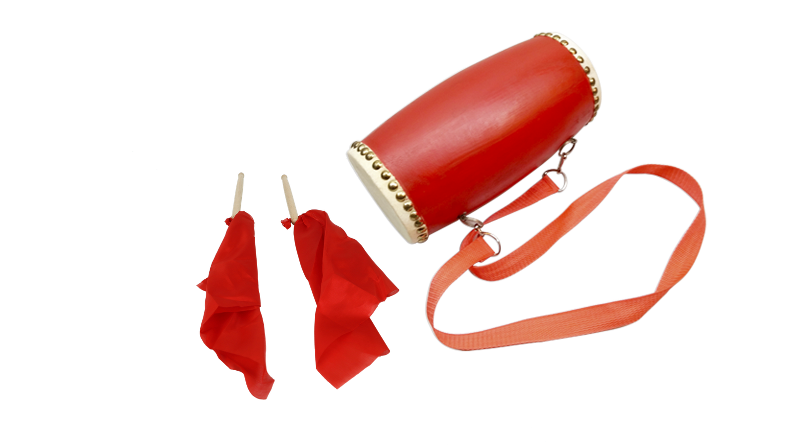 D045-1 red waist drum with sheepskin head
