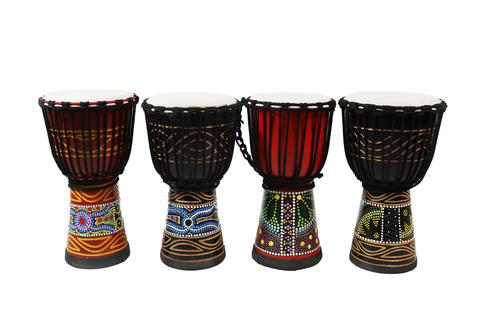 D064-2 10 inch wooden African drum in assorted colors