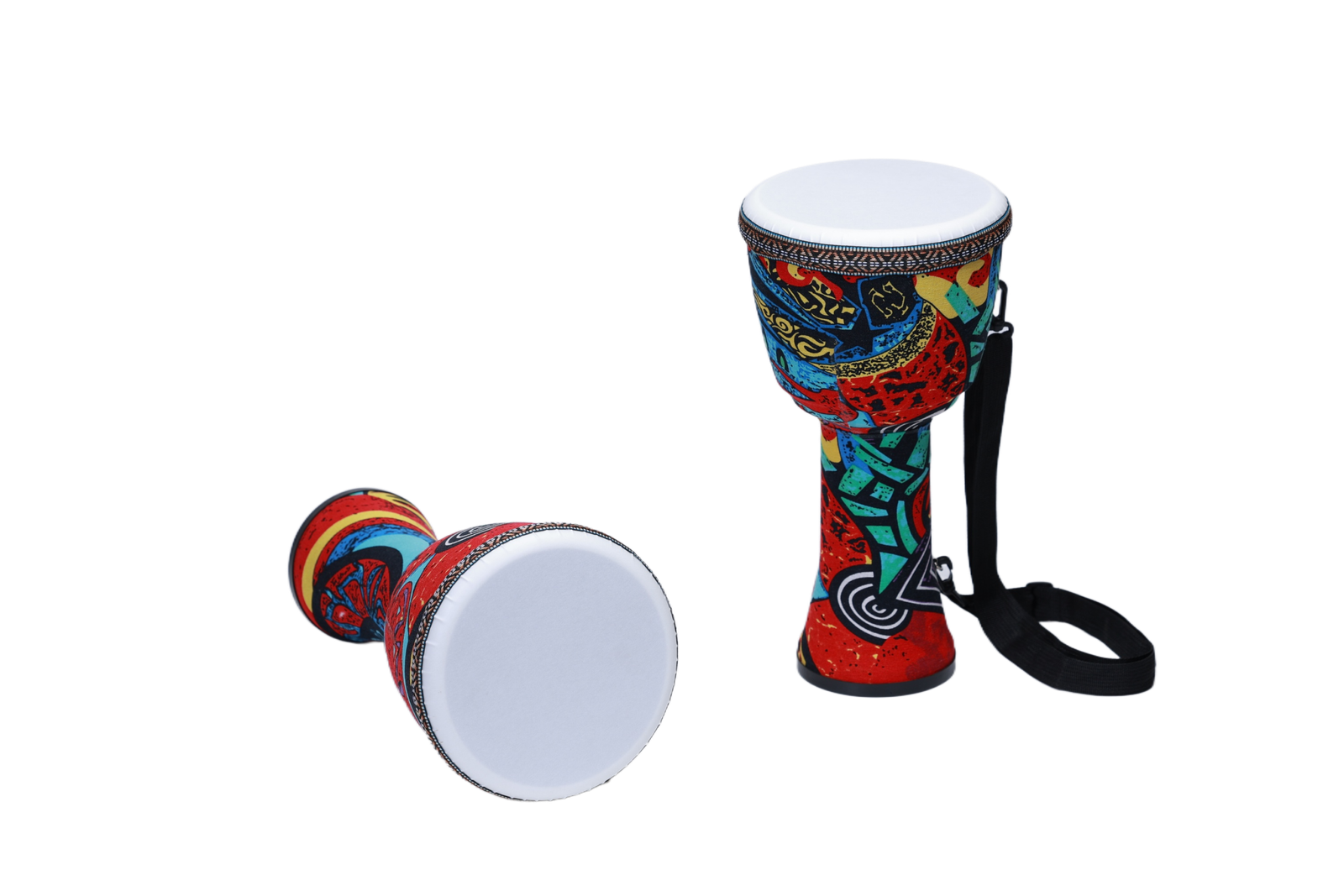 D074-2 8 inch tuned djembe hand drum with strap