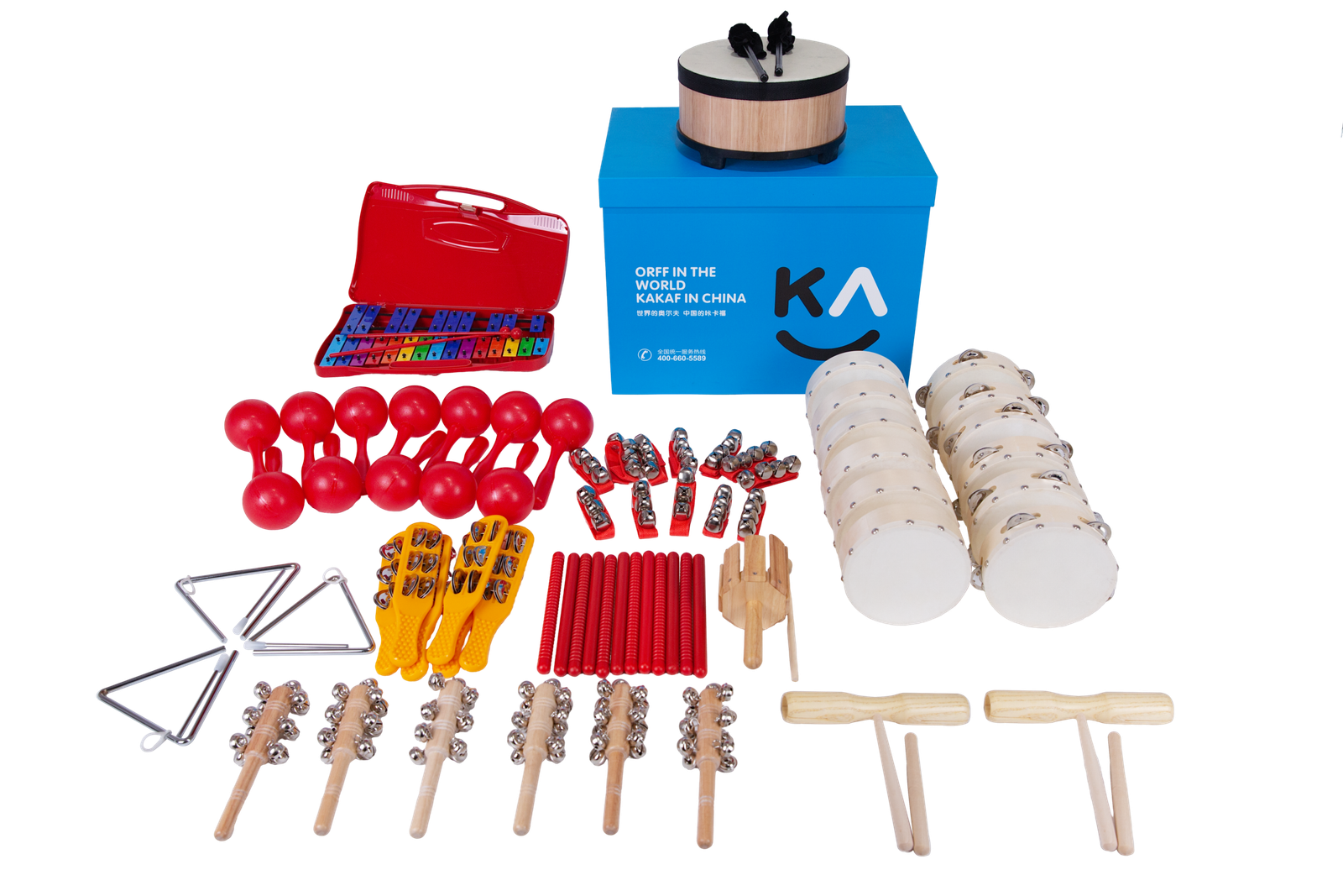 KKF-YYX06 50-piece music instrument group with hand percussion instruments