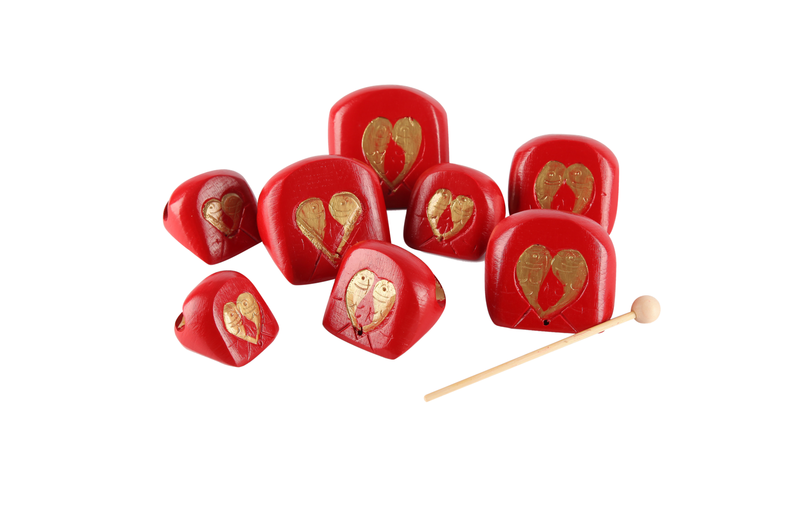 S010-1 eight-piece wood fish set with stick