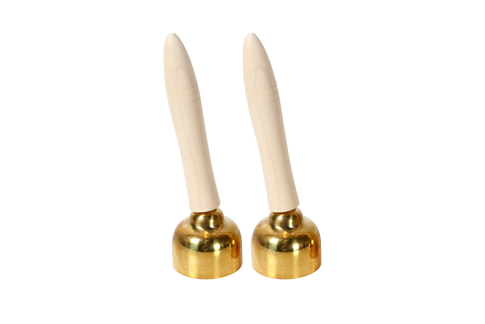 T014-1 large wood handle copper bell pair