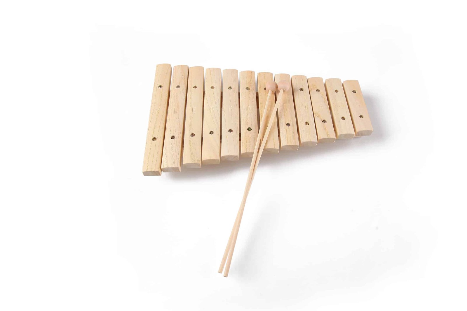 X005-1 12-key natural wood model with mallets
