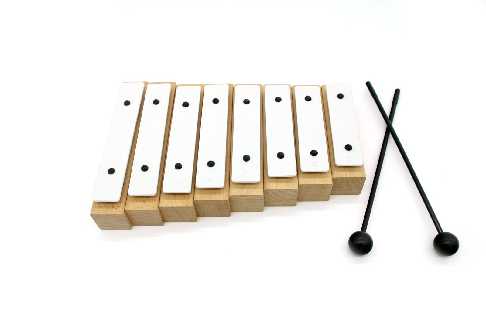 X013-4 large beech wood 8-note bar set with steel bars