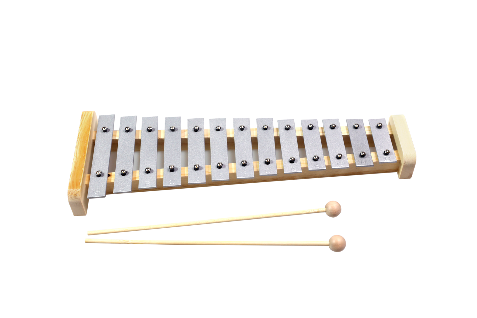 X016-3 long 13-note aluminium bar model with wood frame