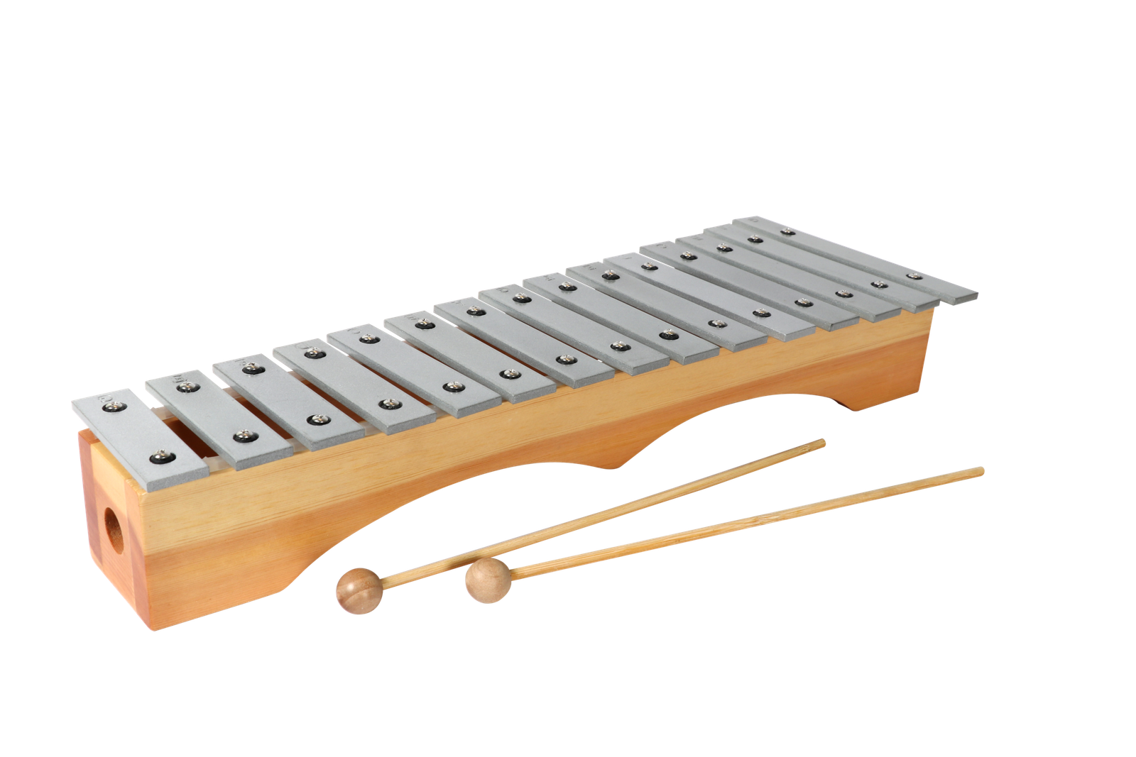 X019-1 15-note aluminium bar model with wood base