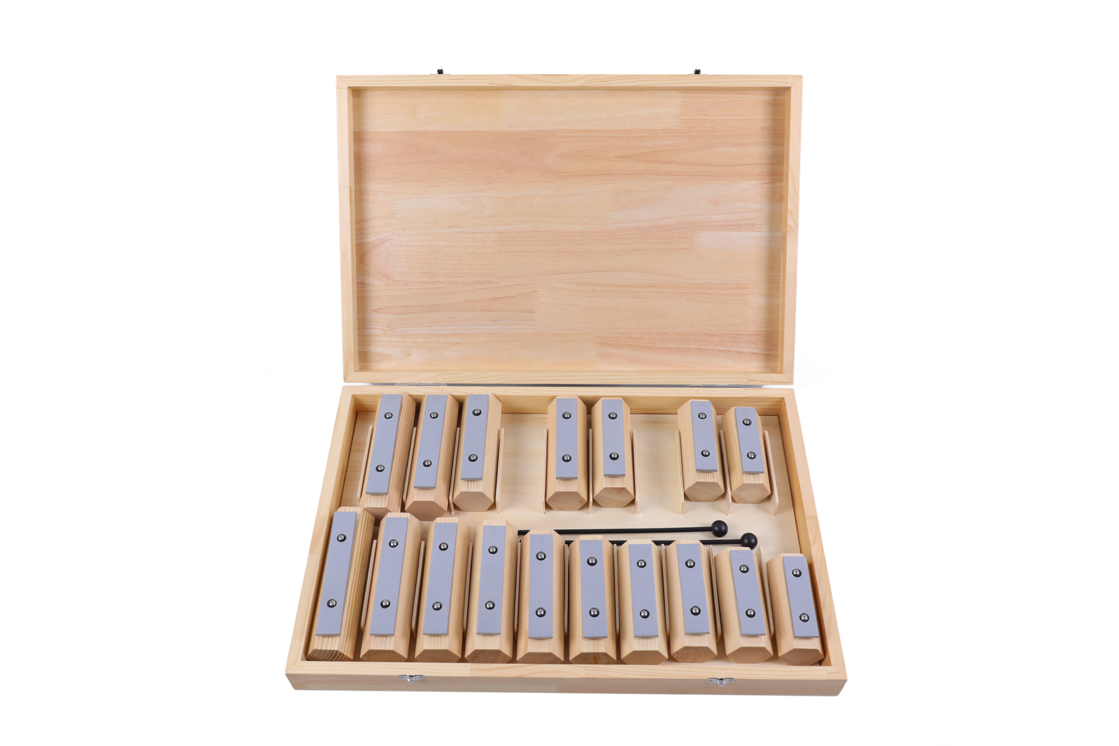 X021-1 17-note boxed bar set with wooden box and aluminium bars