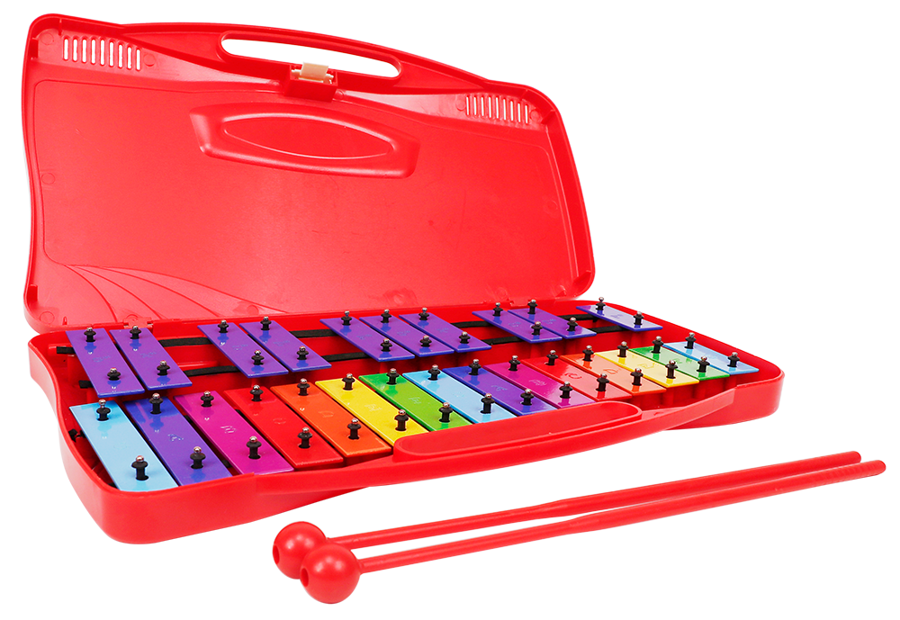X022-2 red 25-note case model with iron bars and mallets