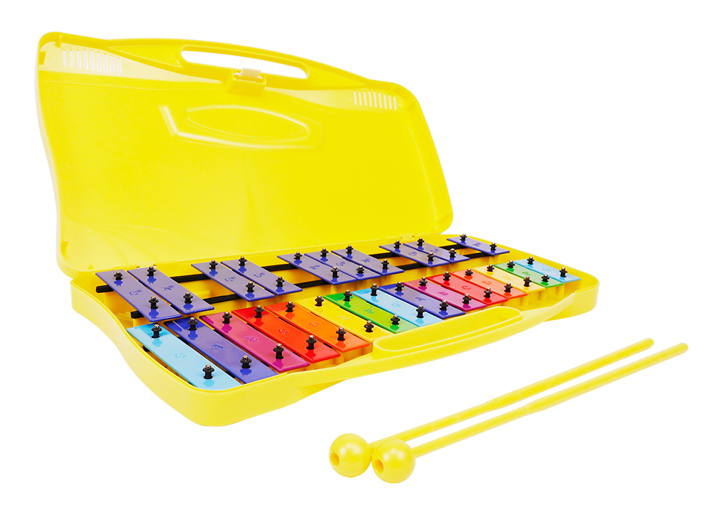 X022-3 yellow 25-note case model with plastic case and mallets