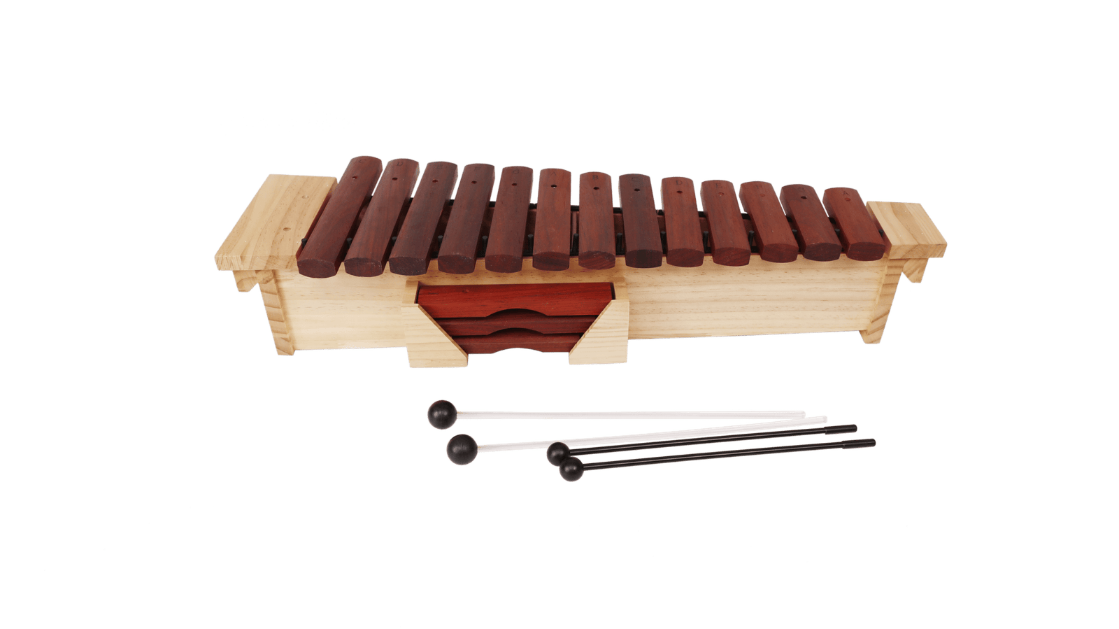 X024-1 soprano xylophone with wood body and four mallets