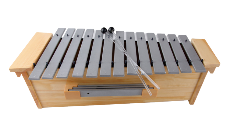 X029-1 bass metallophone with aluminium bars and wood resonator body