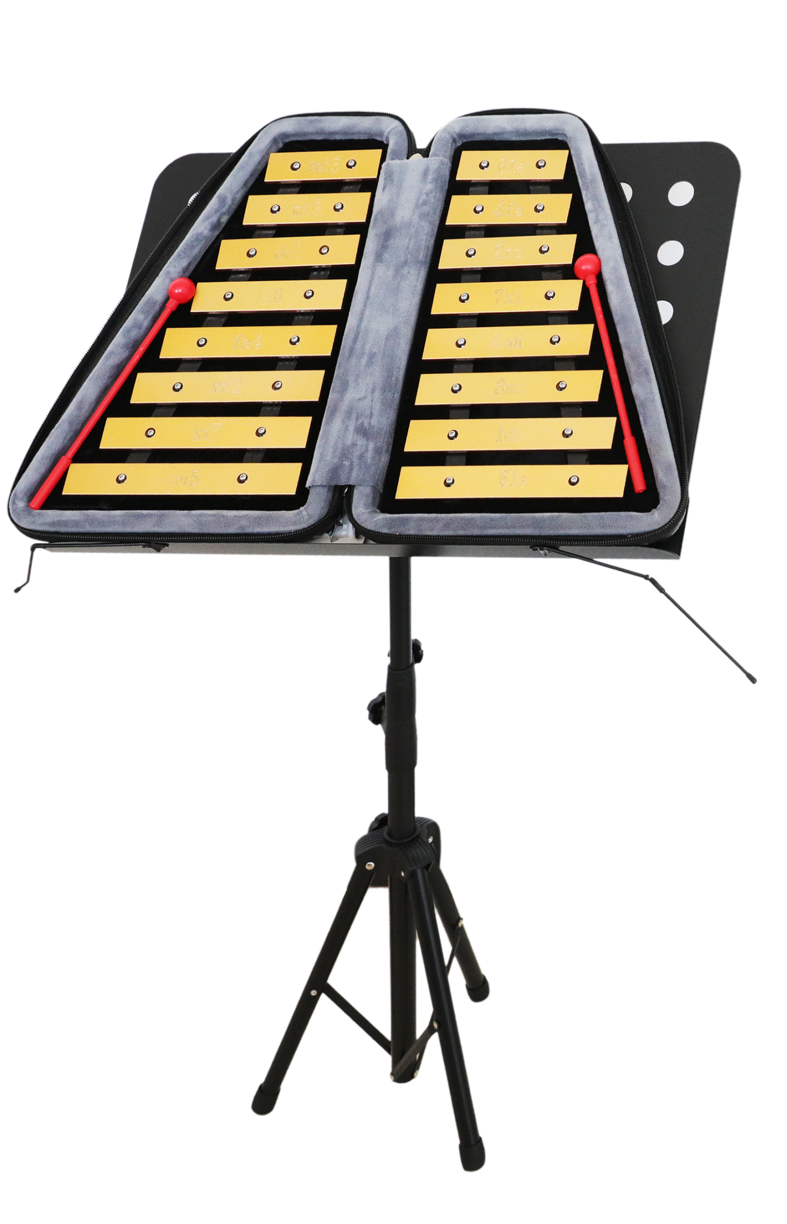 X032-1 16-note gold stand set with aluminium bars and stand